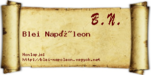 Blei Napóleon névjegykártya
